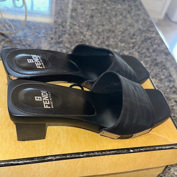 Fendi Black Slide Sandals - Picture 7 of 9